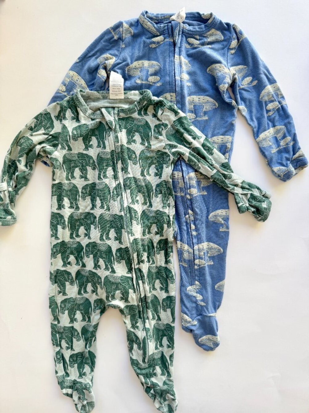 Kate Quinn 2pc Zip Footie Bundle Mushroom Elephant 0-3M